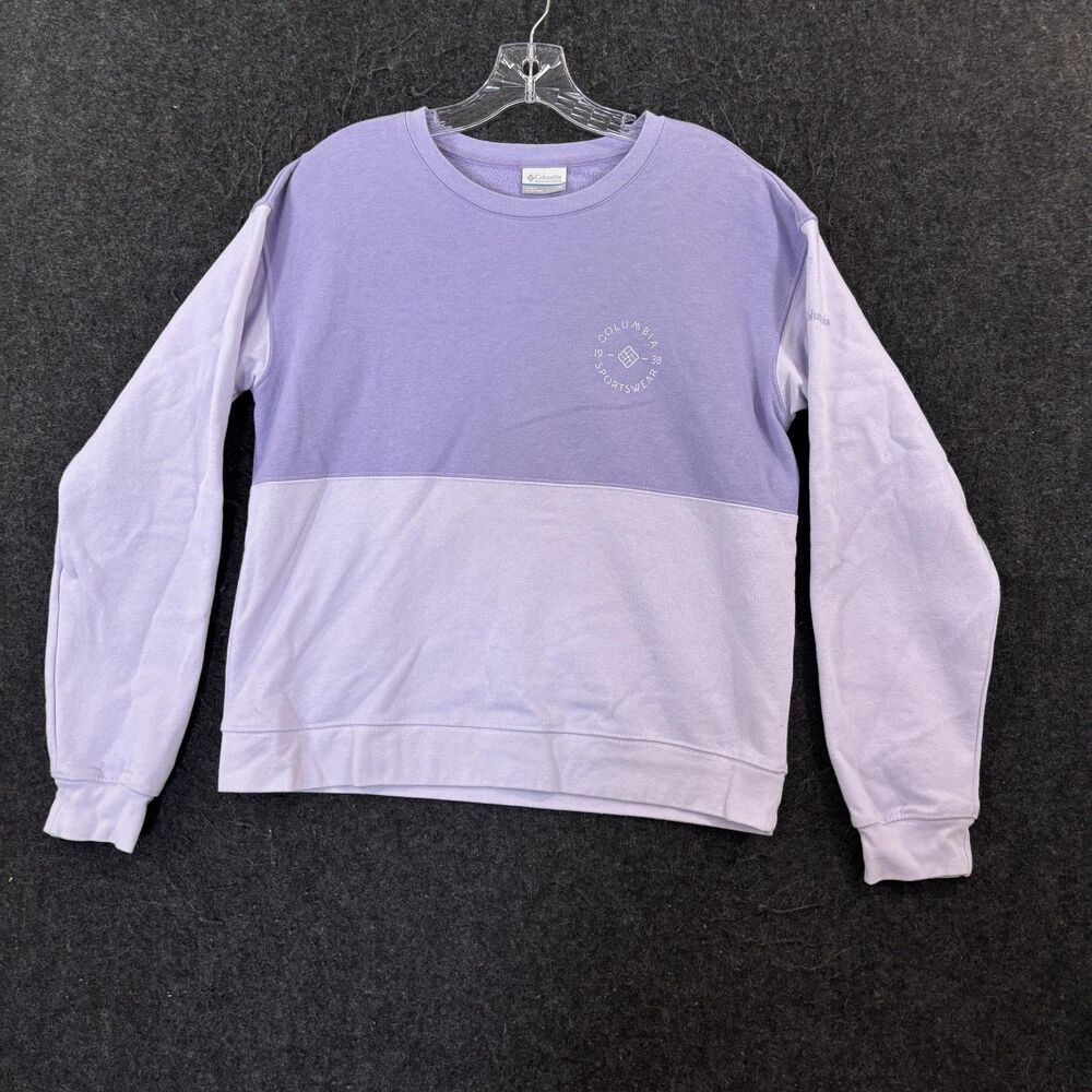 Columbia Hawkins Cliff Sweatshirt Women's Medium Purple Colorblock Fleece